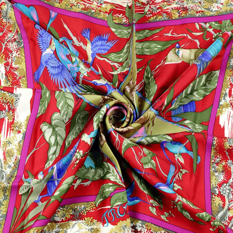 Hermes Scarf "Tropiques" by Laurence Bourthoumieux 90cm Silk | Carre Foulard
