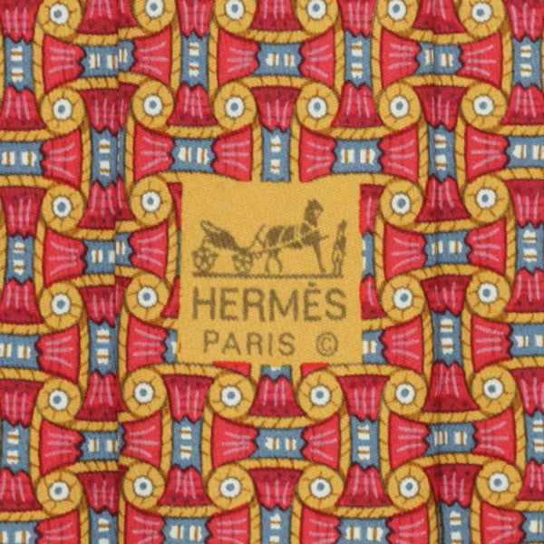 Hermes Men's Silk Tie Geometric Pattern 7696