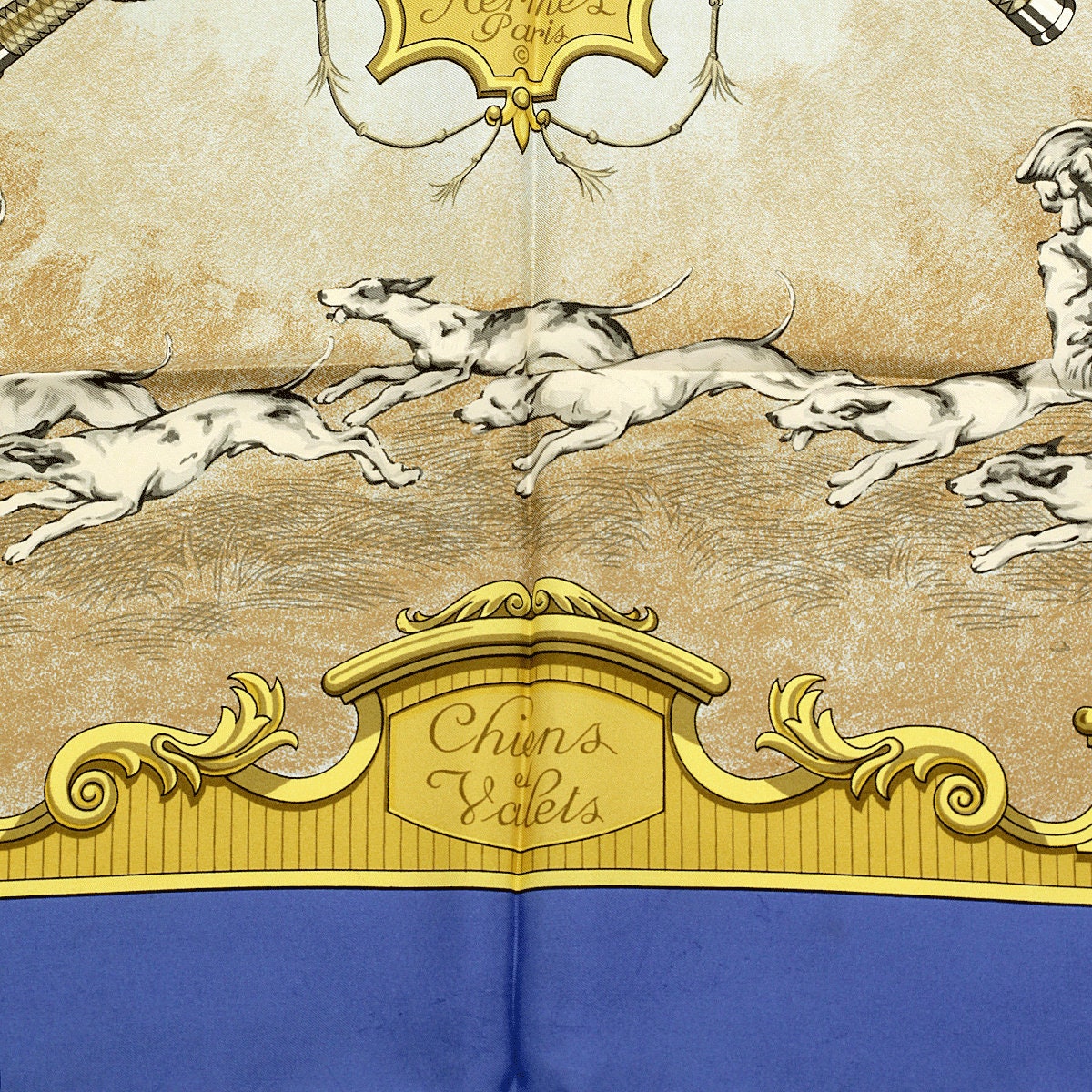 Hermes Scarf &quot;Chiens et Valets&quot; by Charles Hallo 90cm Silk | Carre Foulard