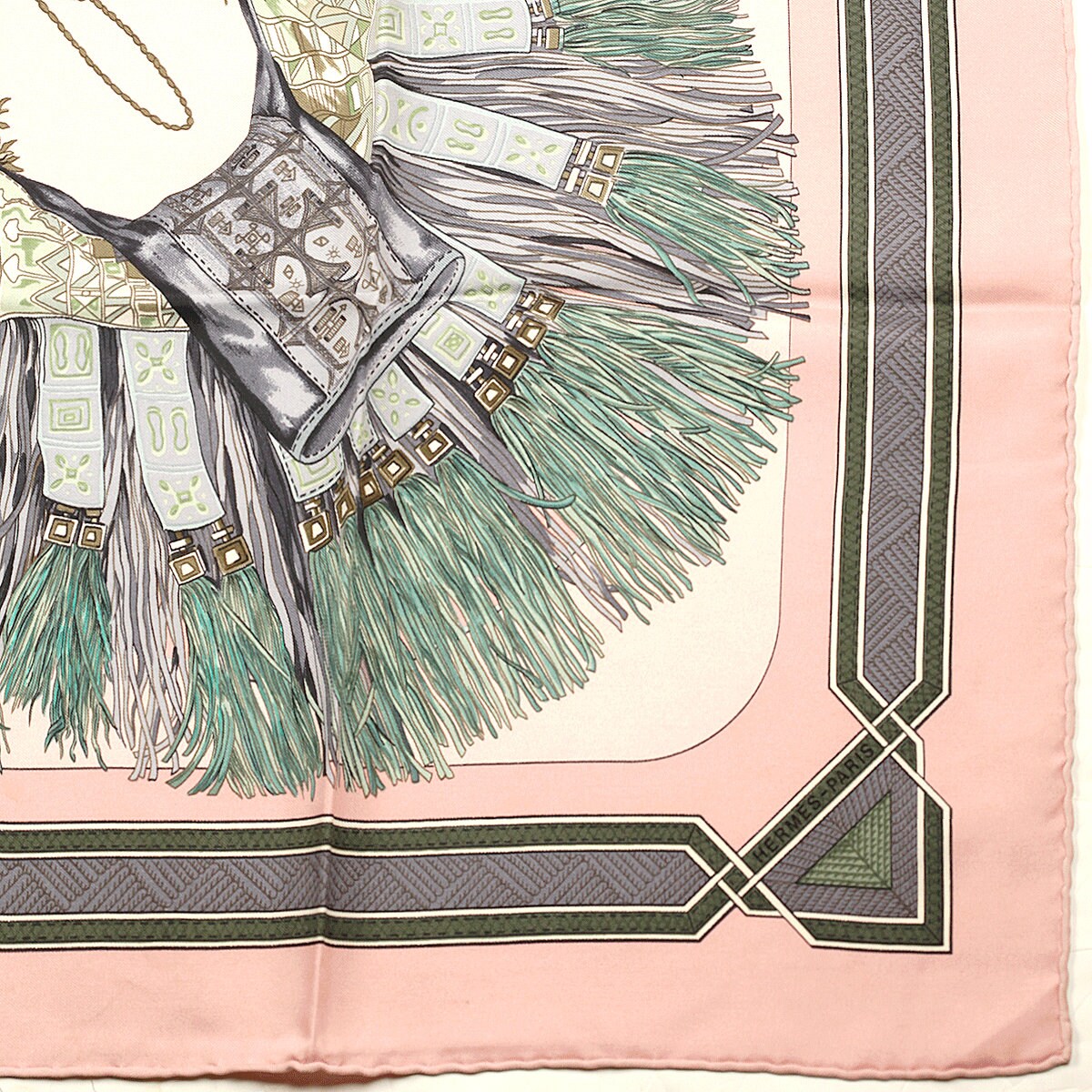 Hermes Scarf "Cuirs du Desert" by Françoise De La Perriere  90cm Silk | Carre Foulard