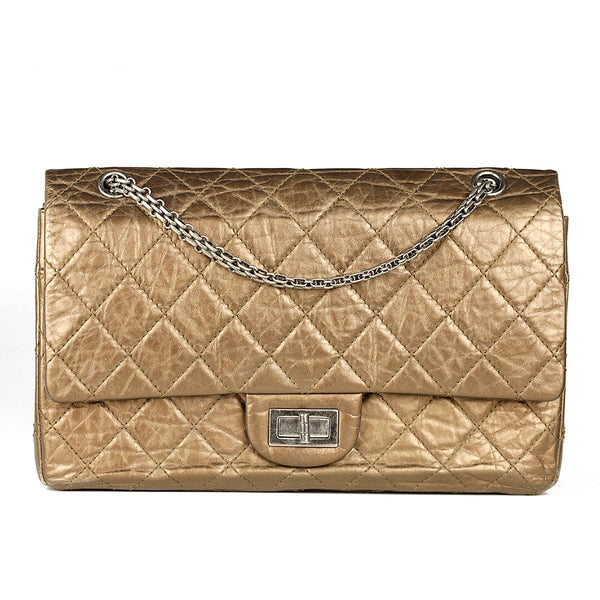 Chanel Bag Classic Single Flap Gold Python Leather with Gold