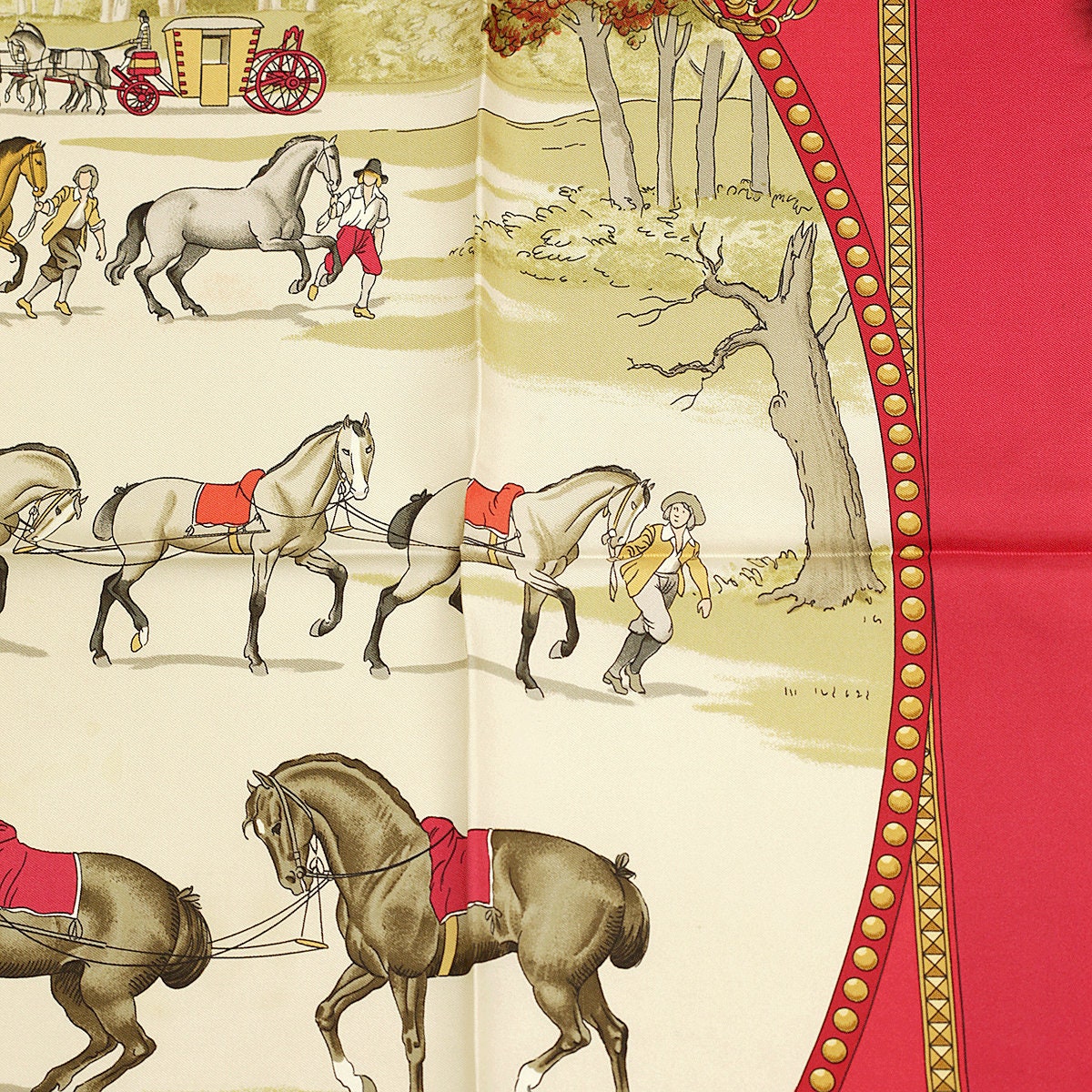 Hermes Scarf La Presentation de Chevaux by Philippe Ledoux Vintage 9 –  Exquisite Artichoke