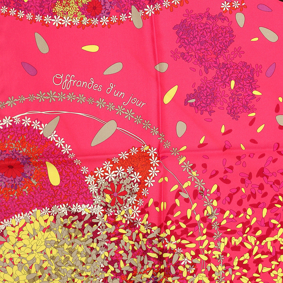 HERMES カレ 90 OFFRANDES D'UN JOUR 花の捧げ物 Hermes Scarf 