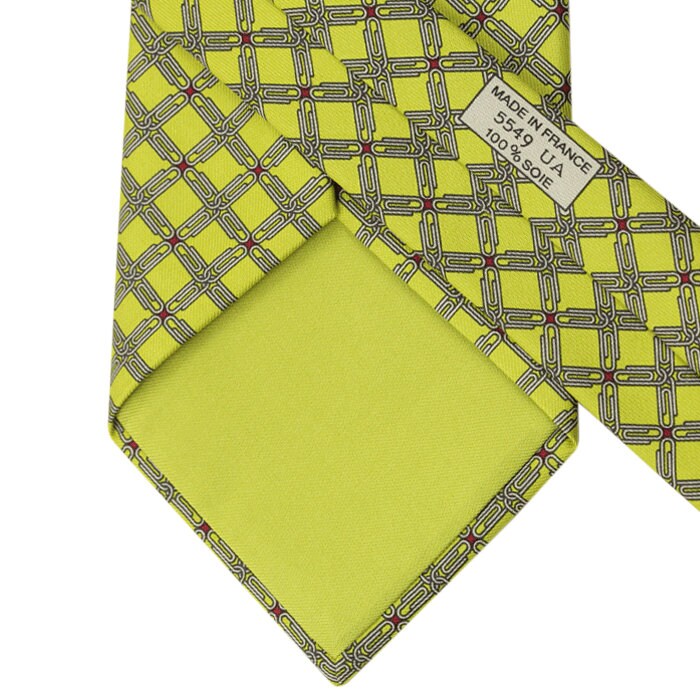 Hermes Men's Silk Tie Paper Clips Pattern 5549