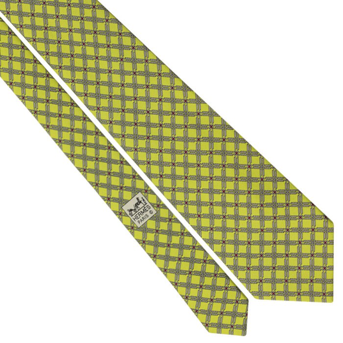 Hermes Men's Silk Tie Paper Clips Pattern 5549