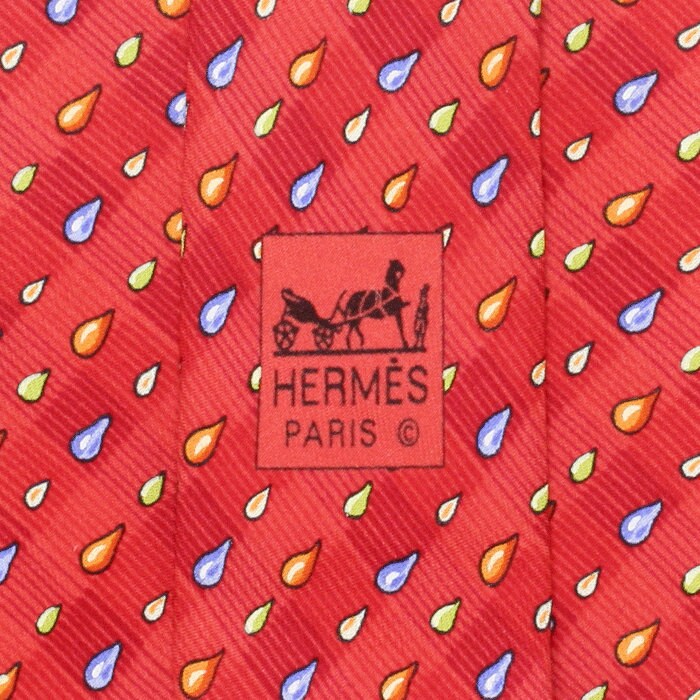 Hermes Men's Silk Tie Raindrops Pattern 7907 | Necktie Cravate