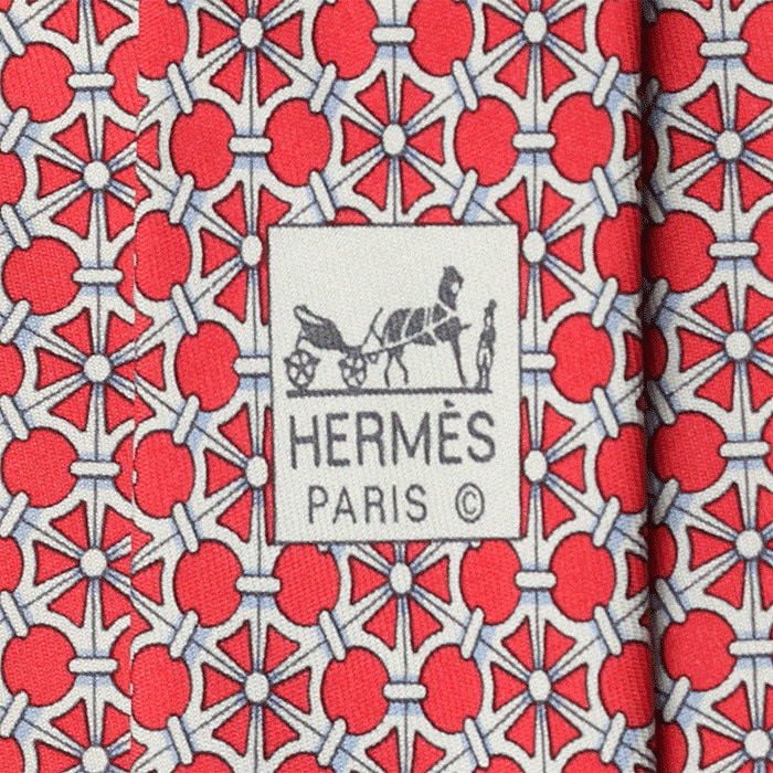 Hermes Men's Silk Tie Geometric Pattern 5145