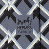 Hermes Men's Silk Tie Skinny Geometric Pattern 5309