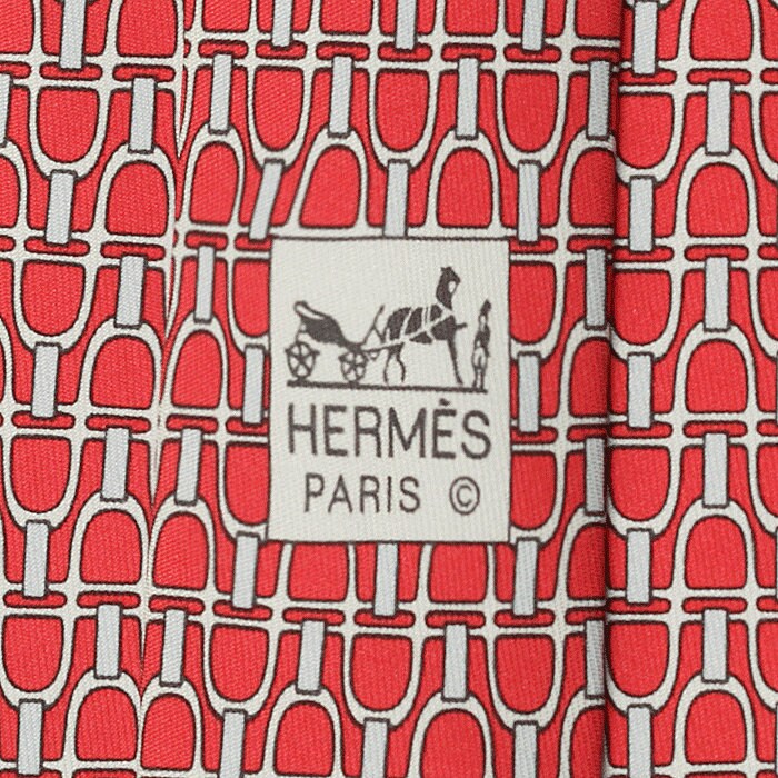 Hermes Men's Silk Tie Geometric Pattern 5362