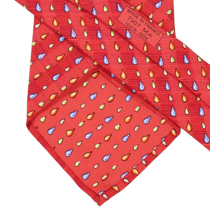 Hermes Men's Silk Tie Raindrops Pattern 7907 | Necktie Cravate