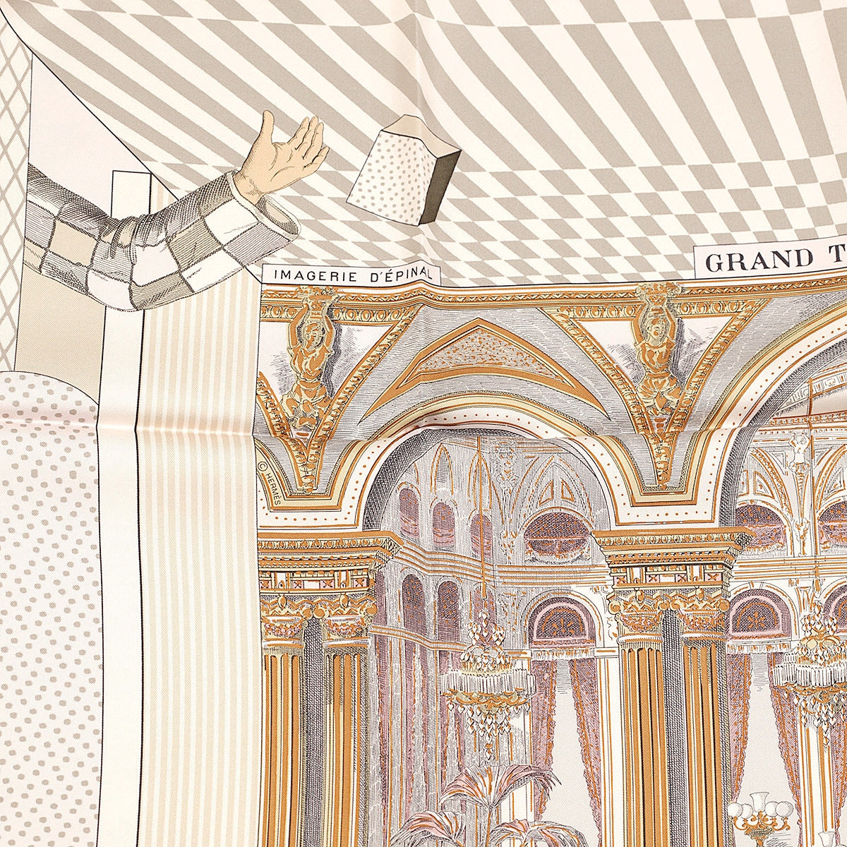 Hermes Scarf "Grand Theatre Nouveau" by Giancarlo Pagni 90cm Silk