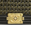 Chanel Boy Bag Medium Black Braided Sheepskin Gold Hardware