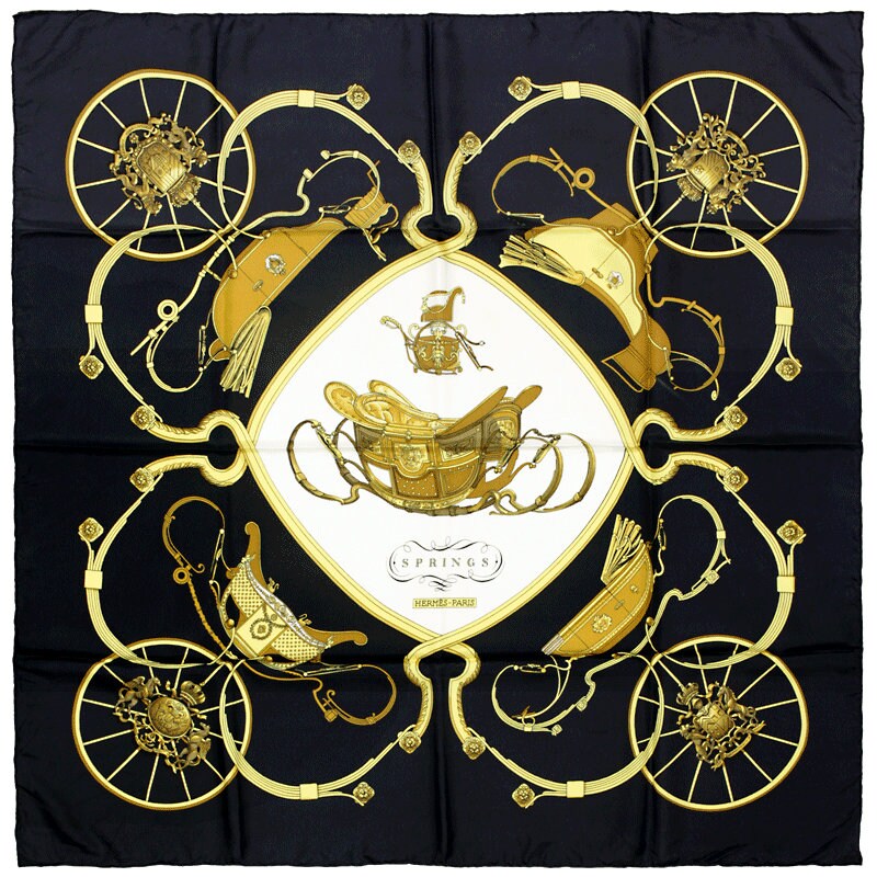 Hermes Scarf "Springs" by Philippe Ledoux 90cm Silk | Foulard Carre