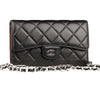 Chanel Bag Wallet on Chain Black Quilted Lambskin Leather with Silver Hardware