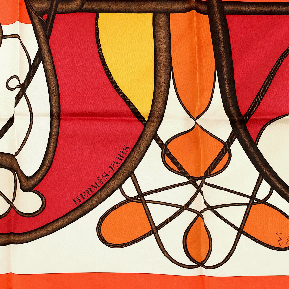 HERMES COUP de FOUET Carré COUP DE FOUET - FOULARD HERMES 90CM - ETAT NEUF