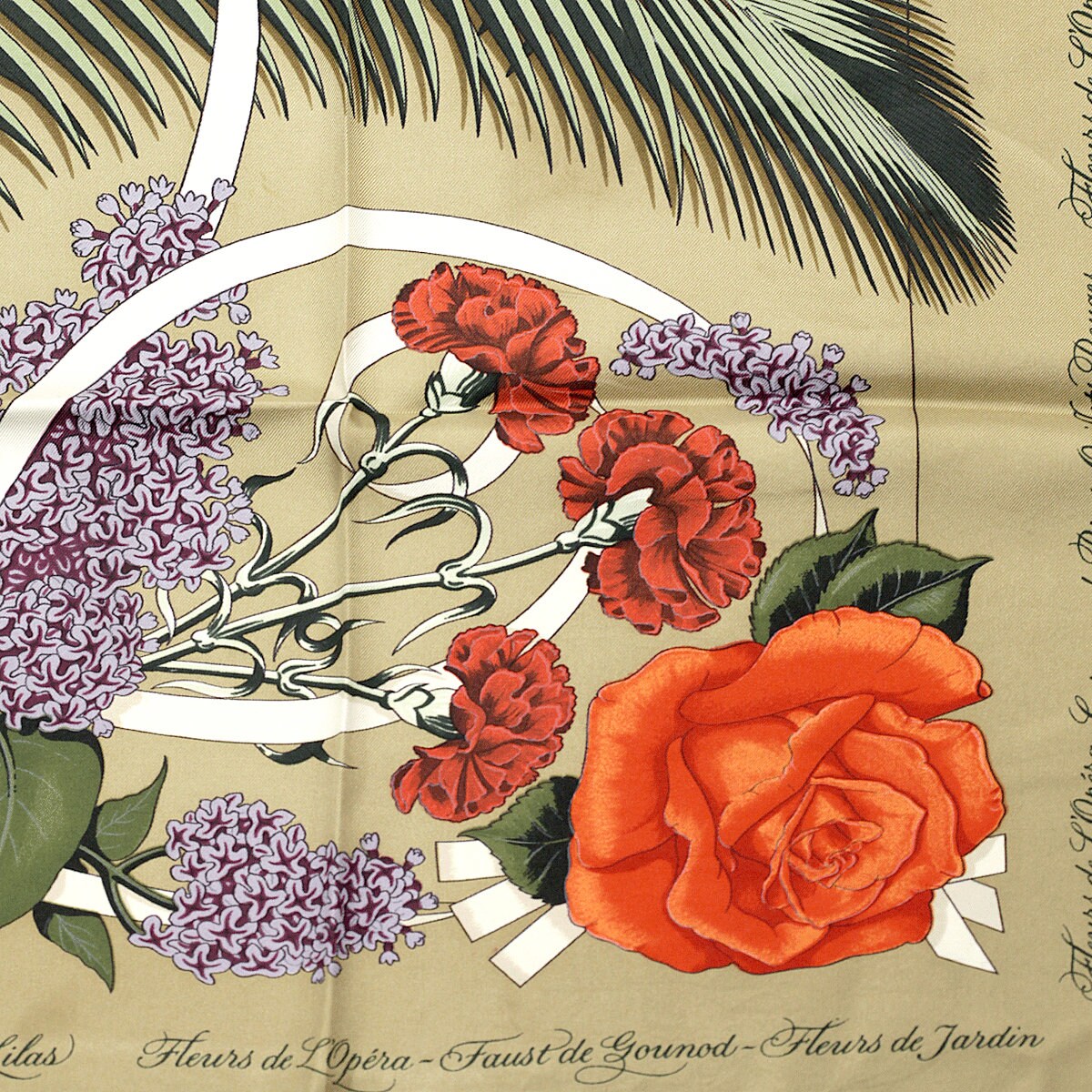 Hermes Scarf "Fleurs de l'Opera" by Julia Abadie 90cm Silk