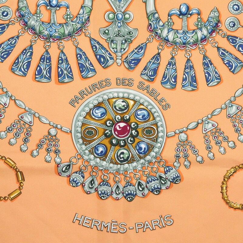 Hermes Scarf "Parures des Sables" by Laurence Bourthoumieux 90cm Silk | Carre Foulard