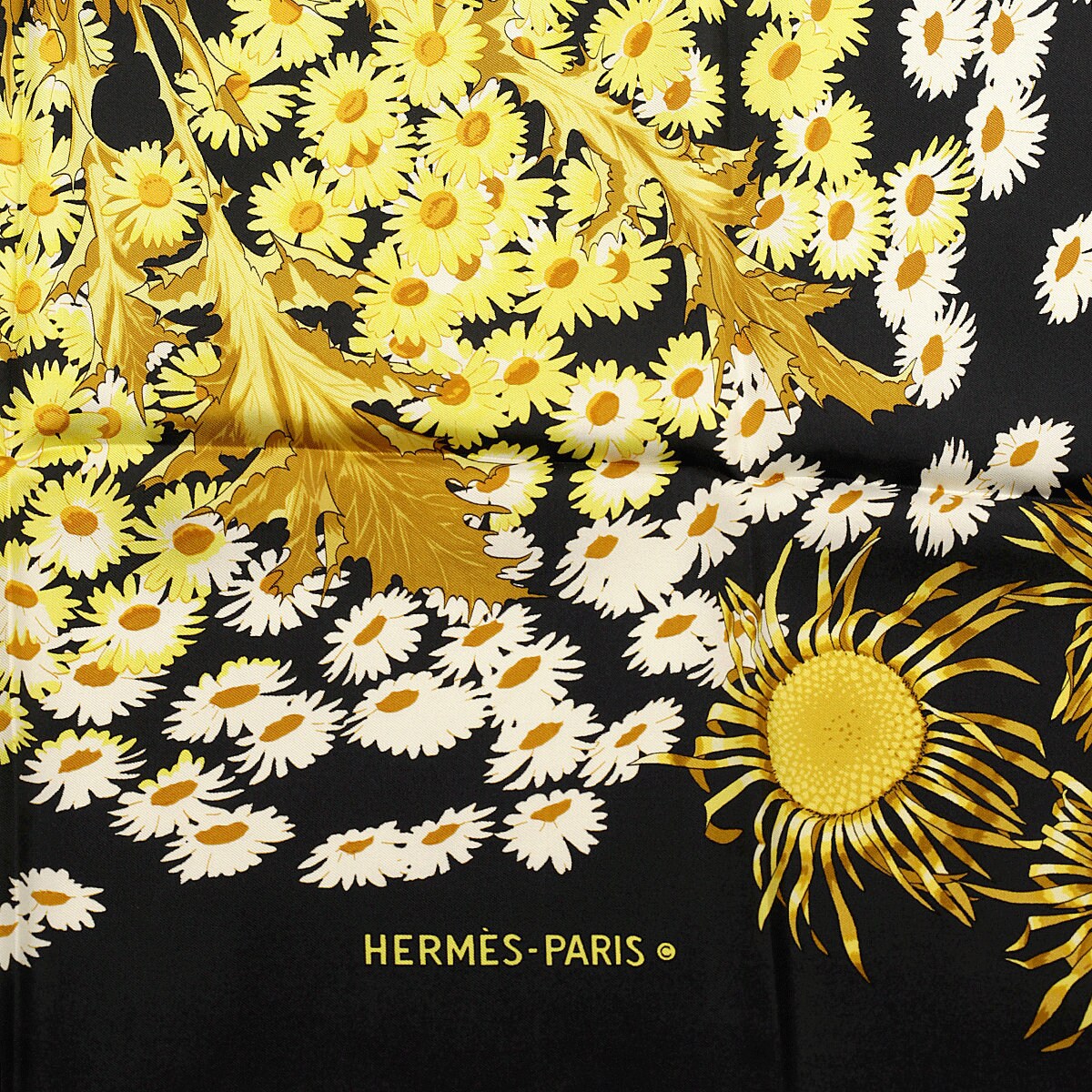 Hermes Scarf "Fleurs et Carlines II" by Vladimir Rybaltchenko 90cm Silk | Foulard Carre