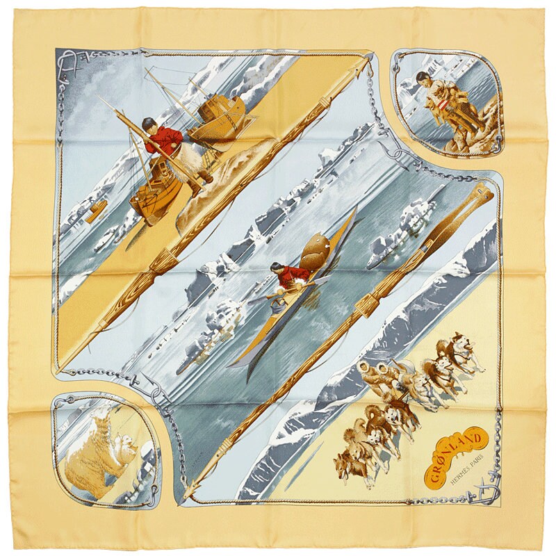 Hermes Scarf "Gronland" by Philippe Ledoux 90cm Silk | Carre Foulard