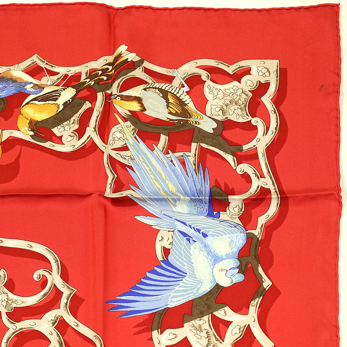 Hermes Scarf "Oiseaux de l'Inde et de l'Himalaya" by Catherine Baschet 90cm Silk