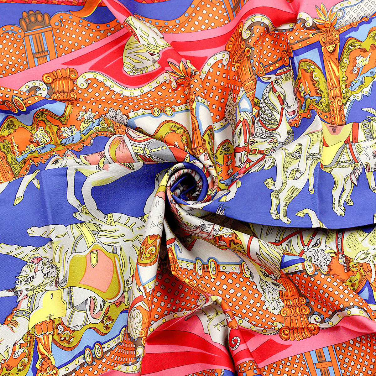 Hermes Scarf "Tournez Manege" by Annie Faivre 90cm Silk