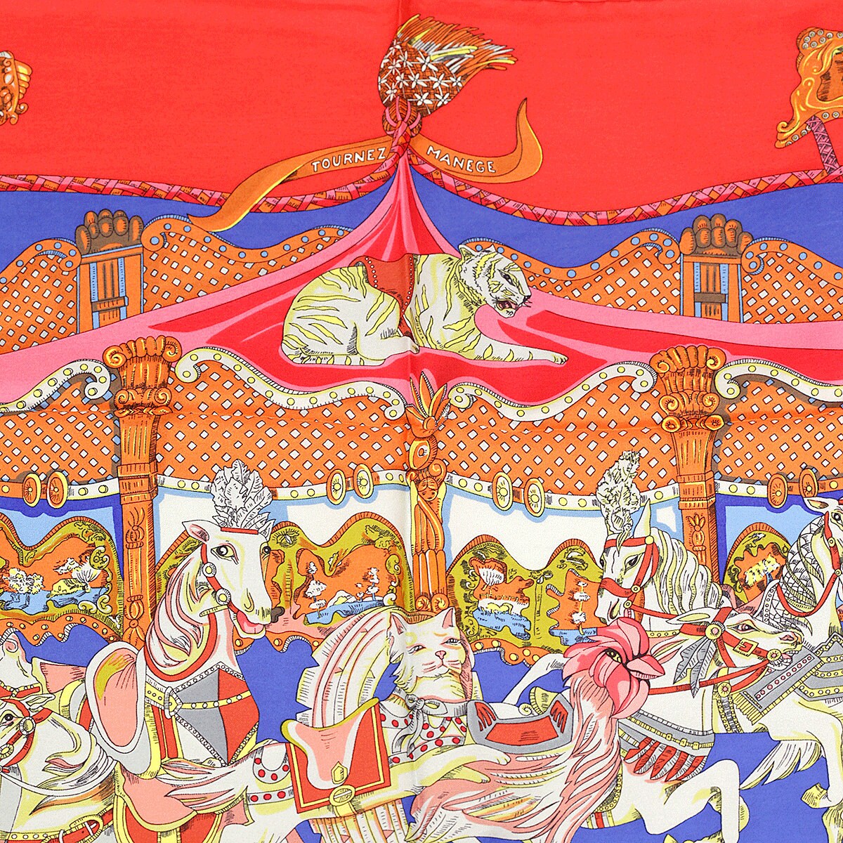 Hermes Scarf "Tournez Manege" by Annie Faivre 90cm Silk