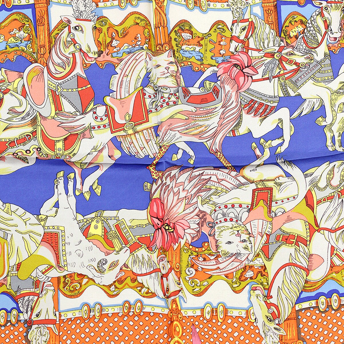 Hermes Scarf "Tournez Manege" by Annie Faivre 90cm Silk