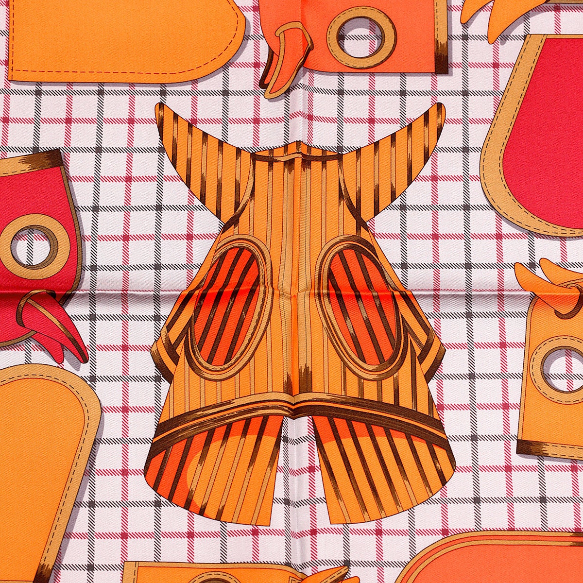 【アートを纏う♪】HERMES カレ 90 Camails a Carreaux org.jpg