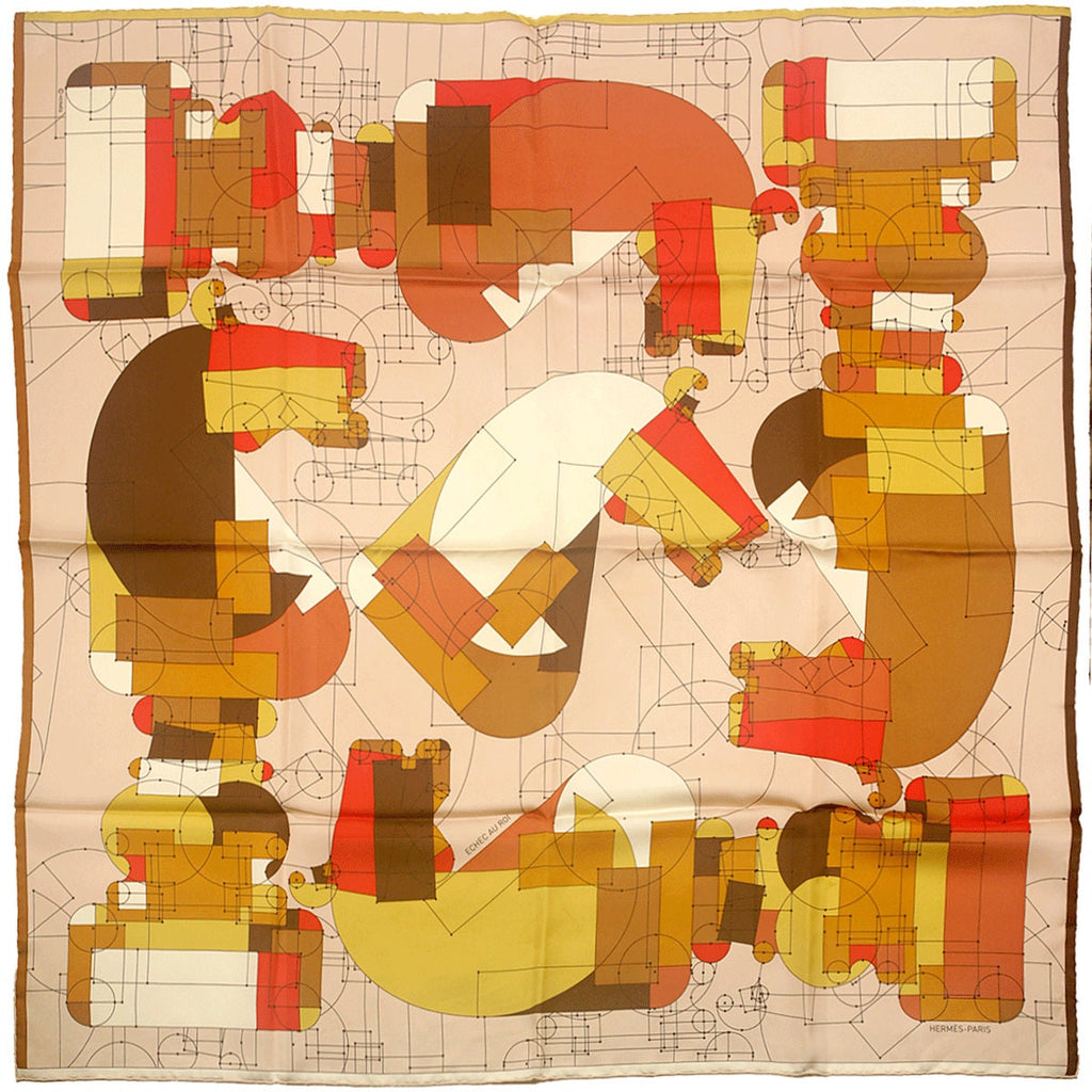 Hermes Scarf "Echec au Roi" by Benoit Pierre Emery 90cm Silk | Carre Foulard