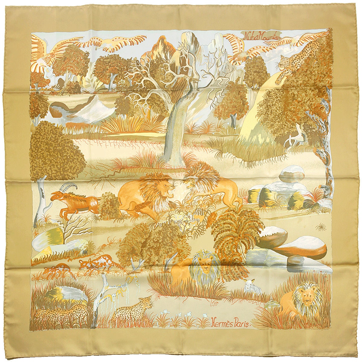 Hermes Scarf "Nuba Mountain" by Sefedin Kwumi 90cm Silk | Carre Foulard