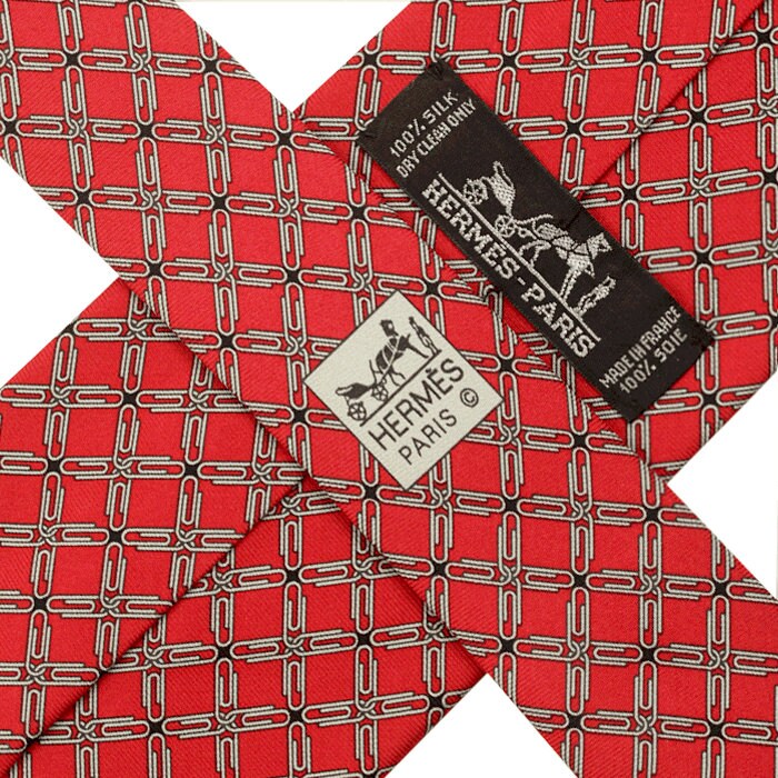 Hermes Men's Silk Tie Paper Clips Pattern 5549 | Necktie Cravate