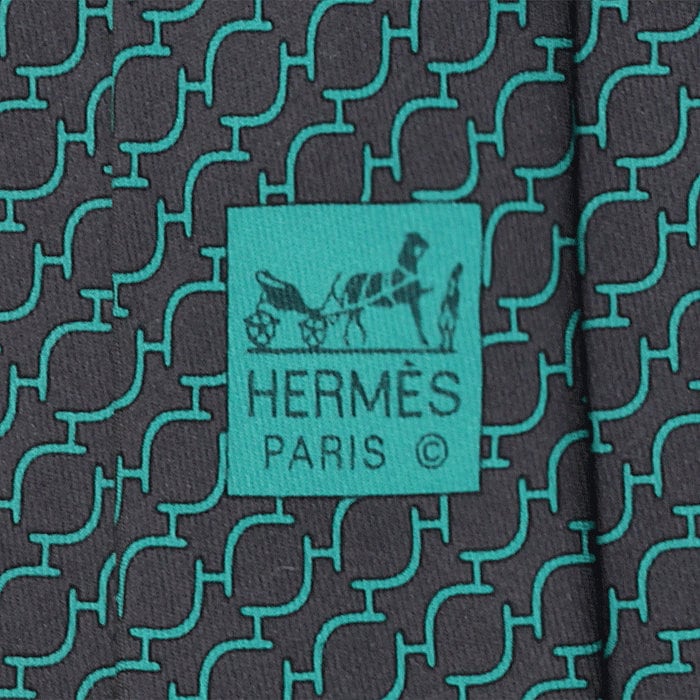 Hermes Men's Silk Tie H Geometric Pattern 5274 | Necktie Cravate