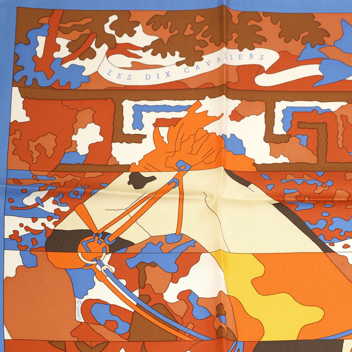 Hermes Scarf "Dix Cavaliers" by Cyrille Diatkine 90cm Silk | Foulard Carre