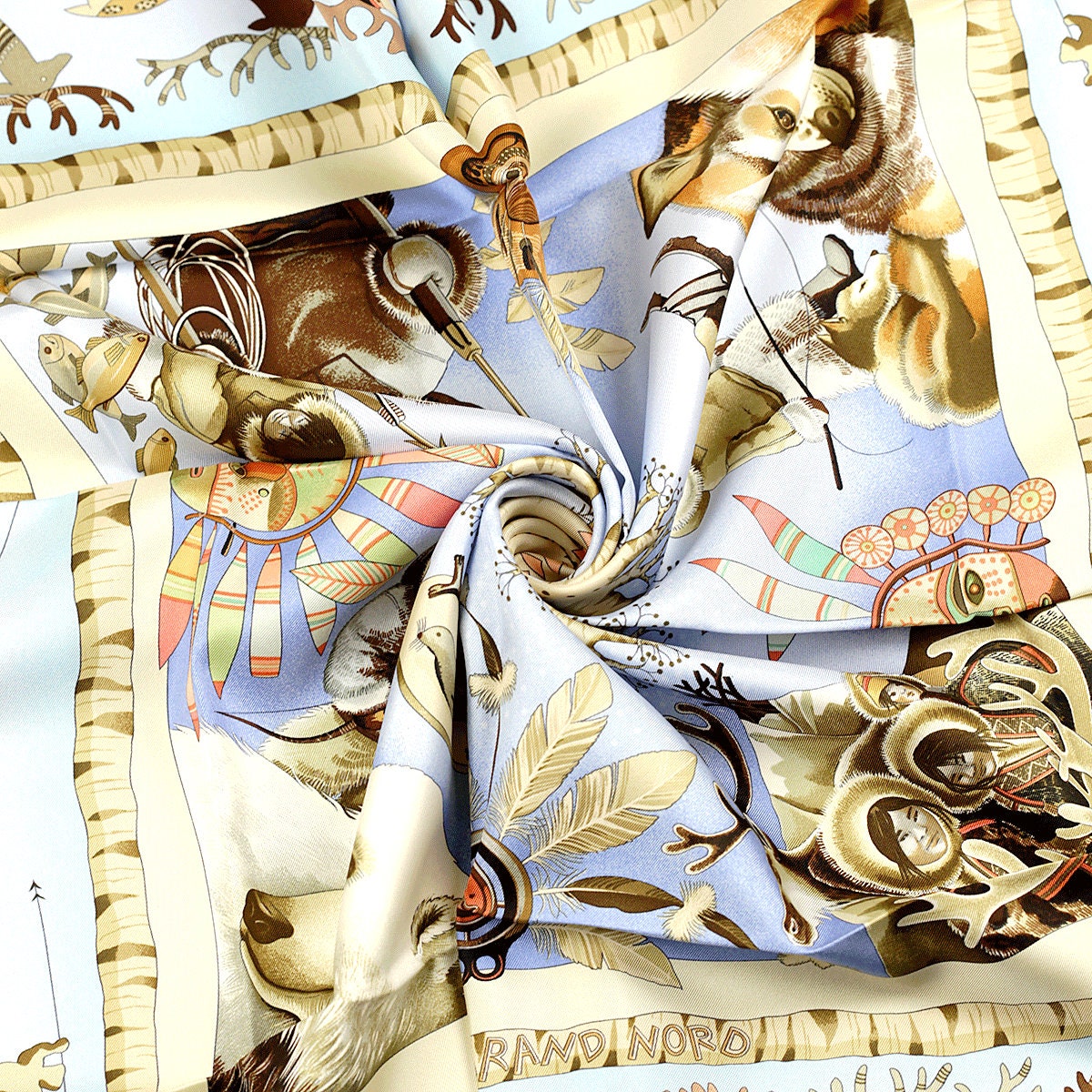 Hermes Scarf "Vie du Grand Nord" by Aline Honore 90cm Silk | Foulard Carre