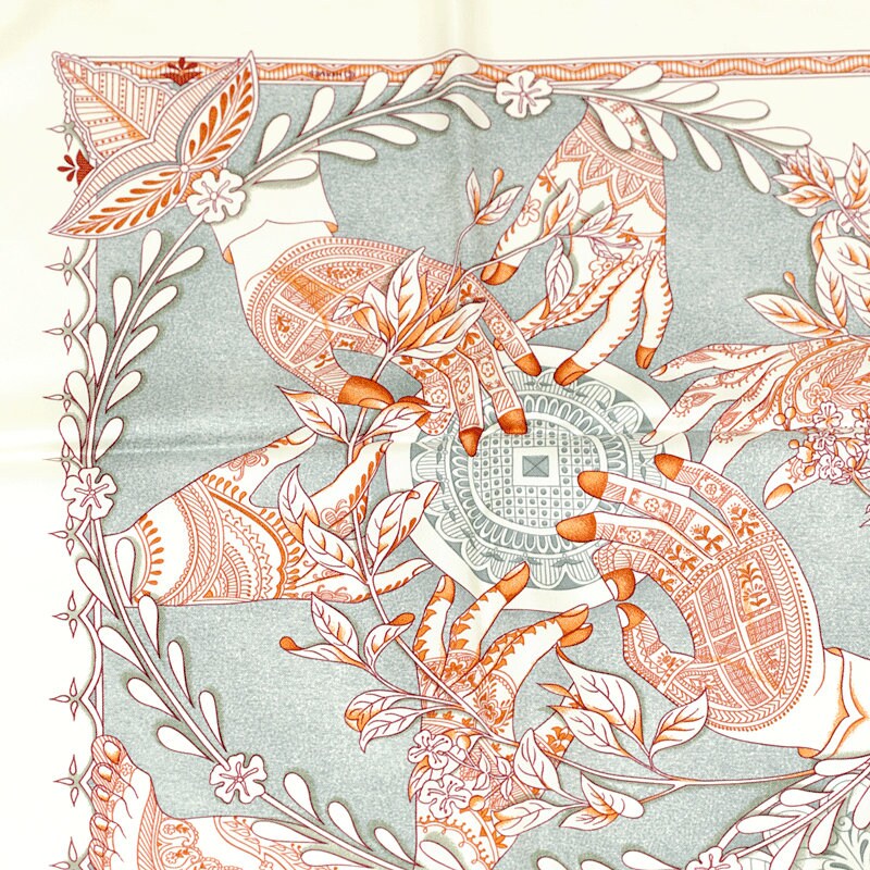 Hermes Scarf "Chants du Henne" by Laurence Bourthoumieux 90cm Silk | Carre Foulard