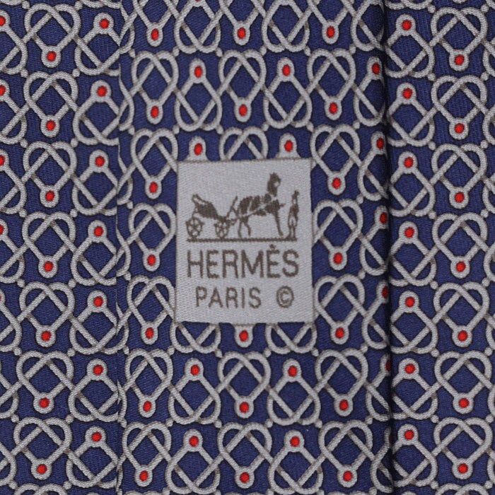 Hermes Men's Silk Tie Equestrian Geometric Pattern 5594 | Necktie Cravate