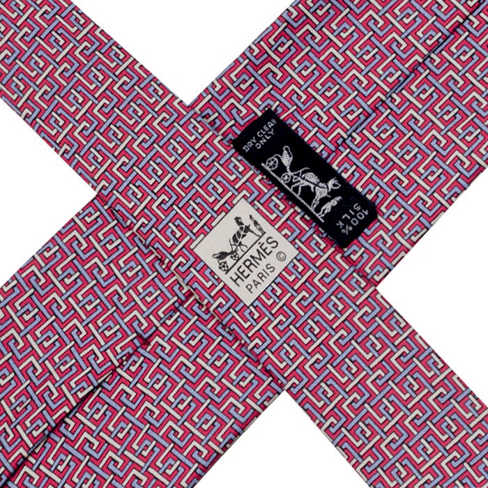 Hermes Men's Silk Tie Geometric Pattern 5081 | Necktie Cravate