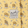 Hermes Men's Silk Tie Whimsical Bears and Fish Pattern 5002 | Necktie Cravate