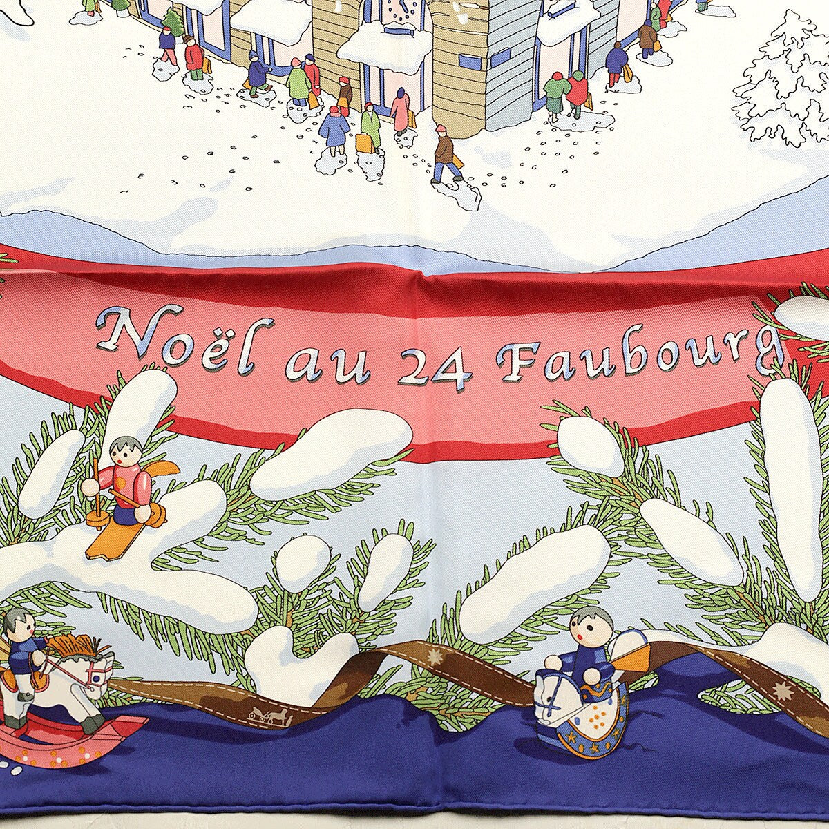 Hermes Scarf "Noel au 24 Faubourg" by Dimitri Rybaltchenko 90cm Silk | Carre Foulard