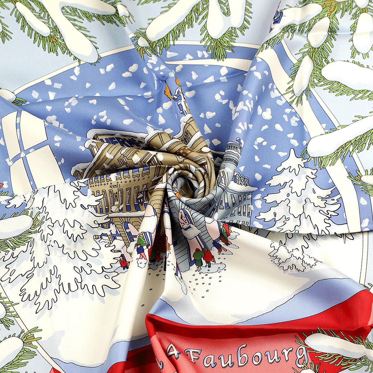 Hermes Scarf "Noel au 24 Faubourg" by Dimitri Rybaltchenko 90cm Silk | Carre Foulard