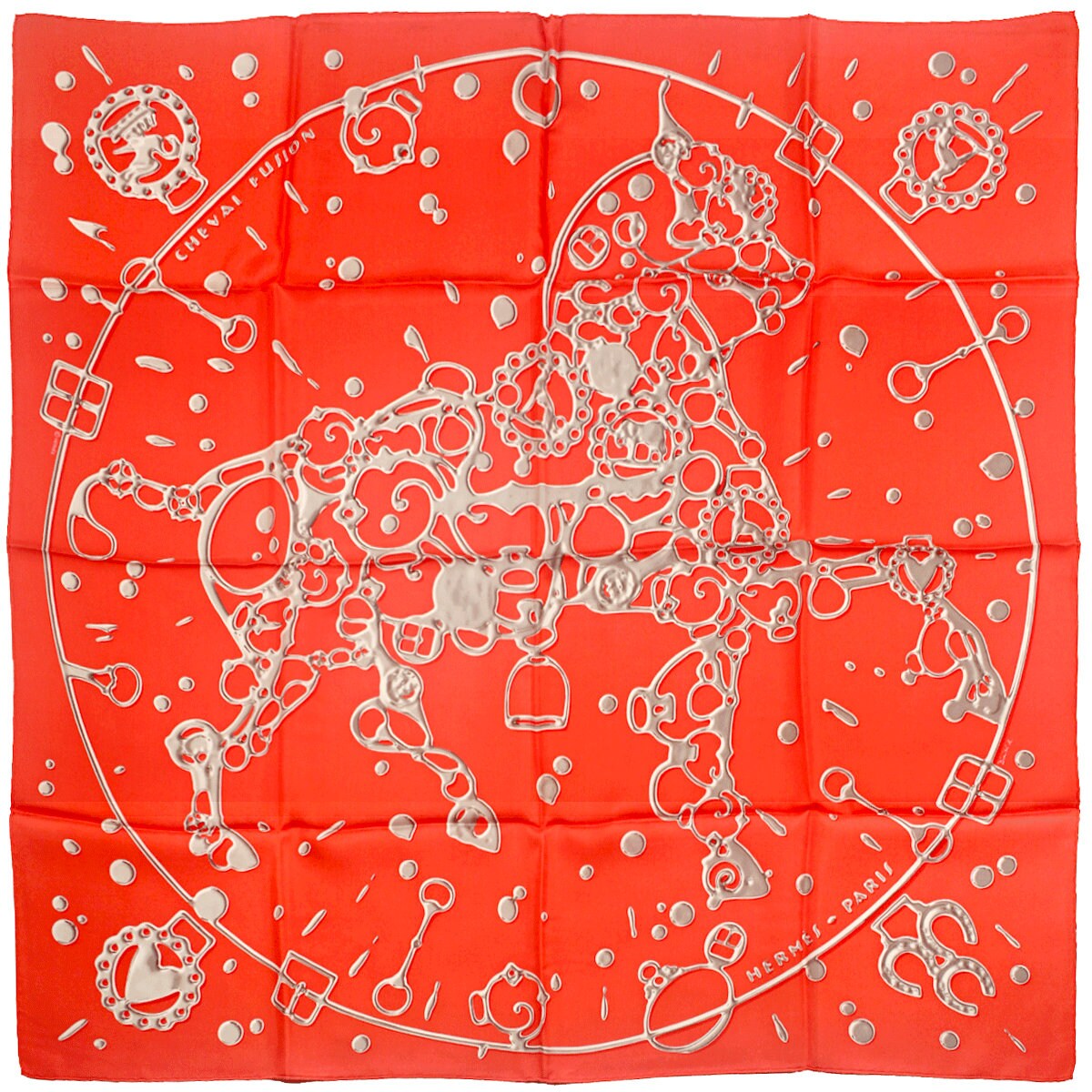 Hermes Scarf "Cheval Fusion" by Dimitri Rybaltchenko 90cm Silk | Carre Foulard