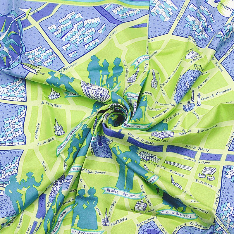 Hermes Scarf "Les Amoureux de Paris" by Maurice Tranchant 90cm Silk | Carre Foulard