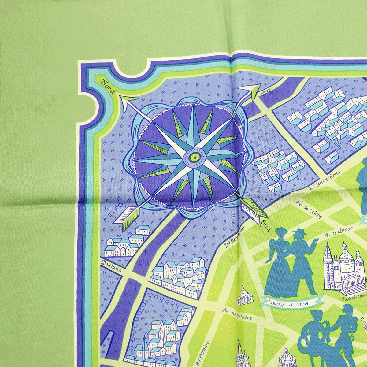 Hermes Scarf "Les Amoureux de Paris" by Maurice Tranchant 90cm Silk | Carre Foulard