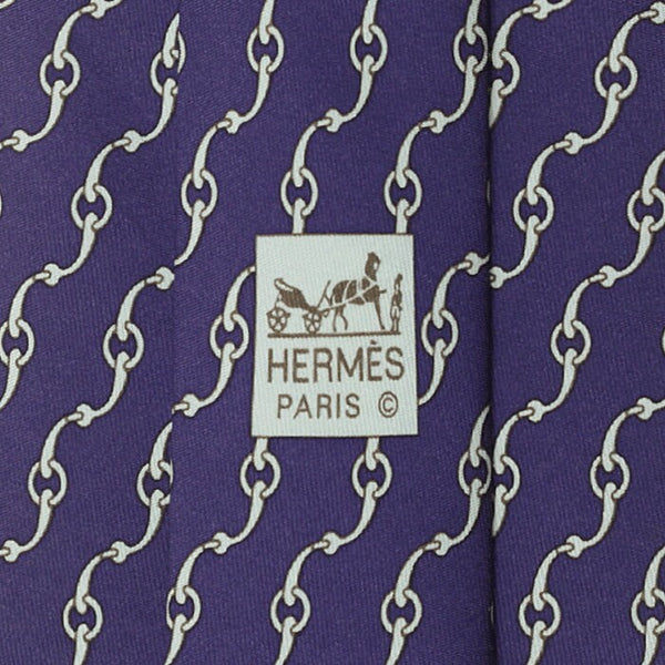 Hermes Men's Silk Tie Equestrian Geometric Pattern 5360 | Necktie Cravate