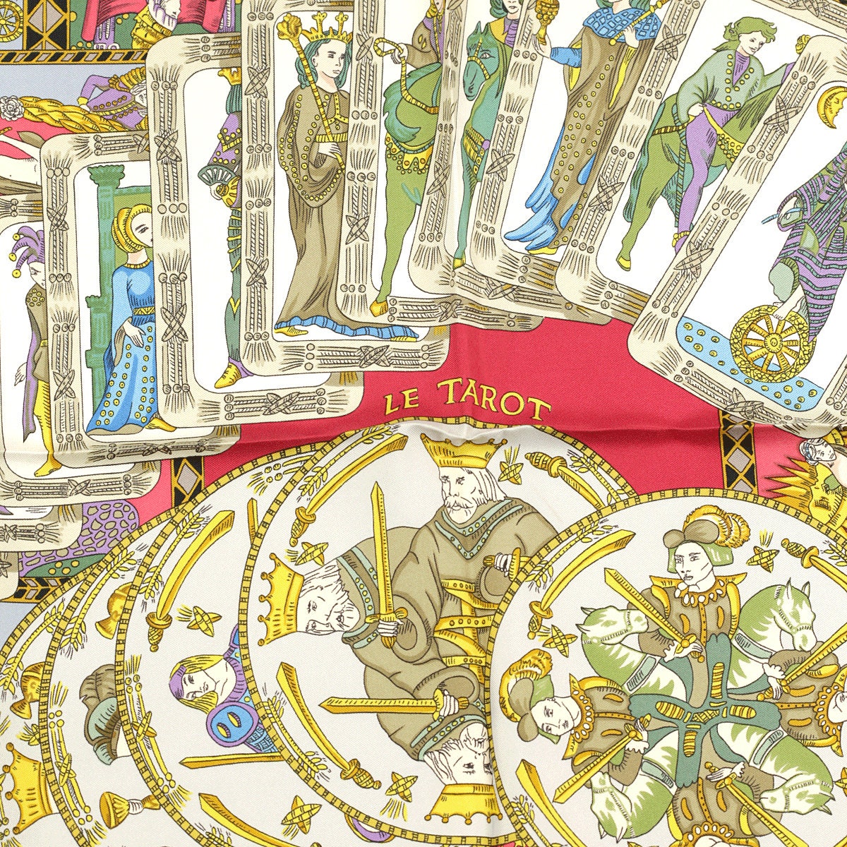 Hermes Scarf "Le Tarot" by Annie Faivre 90cm Silk | Carre Foulard