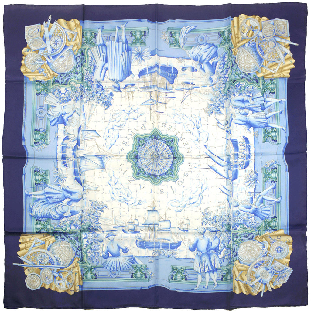 Hermes Scarf "Azulejos" by Catherine Baschet 90cm Silk | Carre Foulard