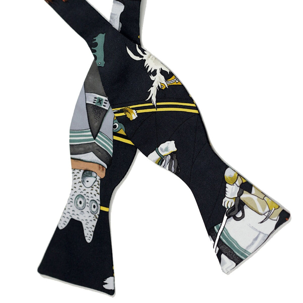 Hermes Men's Silk Bowtie Kachinas Pattern | Necktie Cravate Bow Tie
