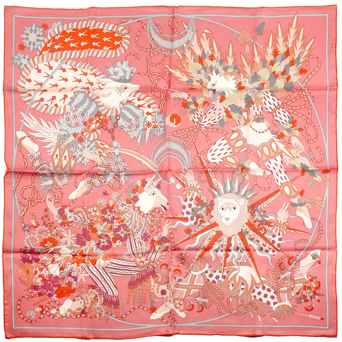 Hermes Scarf "Le Sacre des Saisons" by Pierre Marie 90cm Silk | Carre Foulard