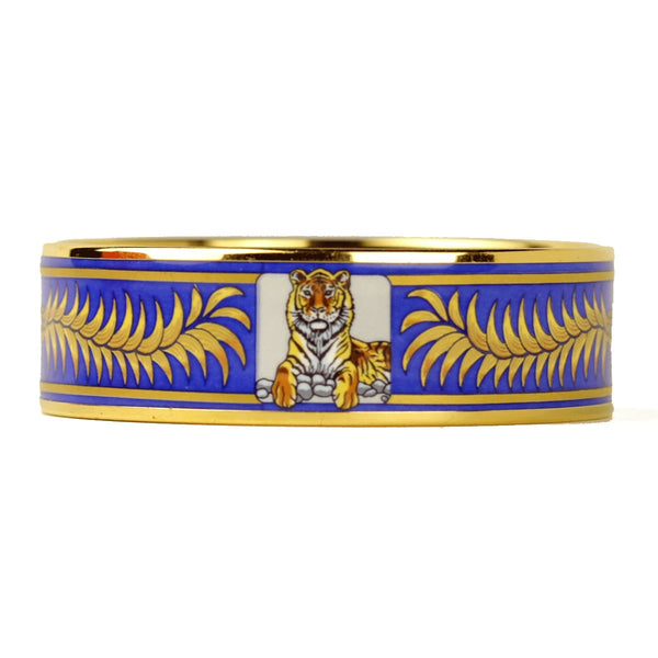 Hermes Bracelet 70 Wide Gold Enamel Tigre Royal | Bangle GHW