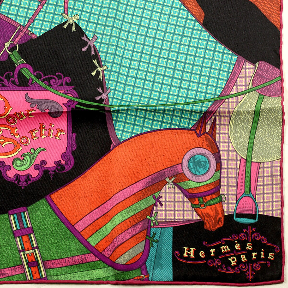 Hermes Scarf "Pour Sortir" by Cyrille Diatkine 70cm Silk | Carre Foulard